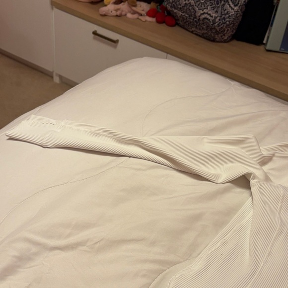 Athleta Women's Cream Ribbed Bomber Jacket - Picture 10 of 11